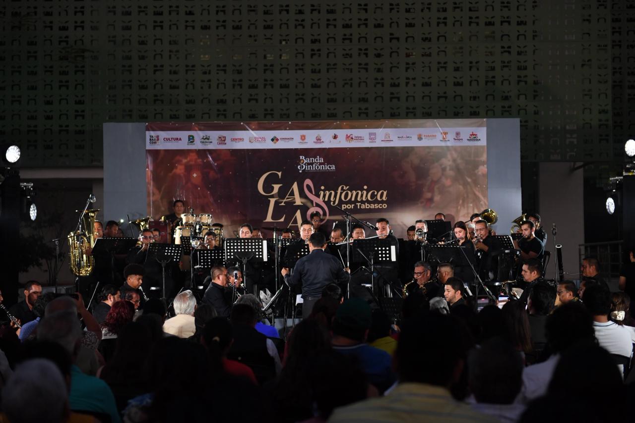 Inicia con éxito la gira estatal de la Banda Sinfónica del Gobierno de Tabasco