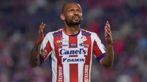 Joao Pedro celebra su anotación al minuto 39, abriendo el marcador y encaminando la victoria del Atlético de San Luis en la Jornada 6 del Clausura 2026.