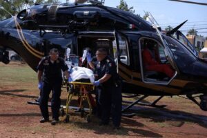 La Secretaría de Seguridad Pública (SSP) activó un operativo de traslado aeromédico a Mérida mediante el helicóptero Bell-429