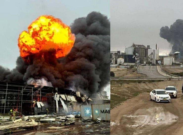 Central química de Israel en llamas debido a misil de Irán