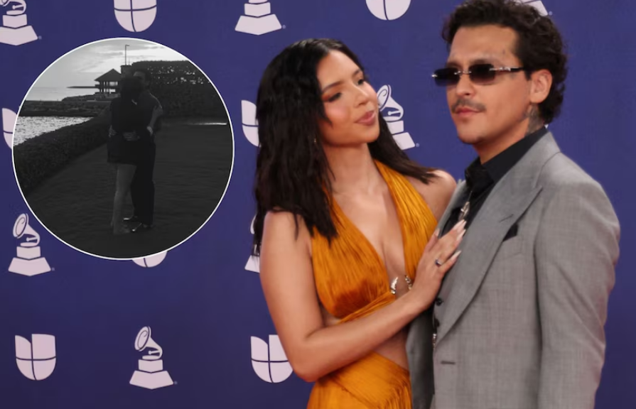 Christian Nodal comparte foto de sus vacaciones con Ángela