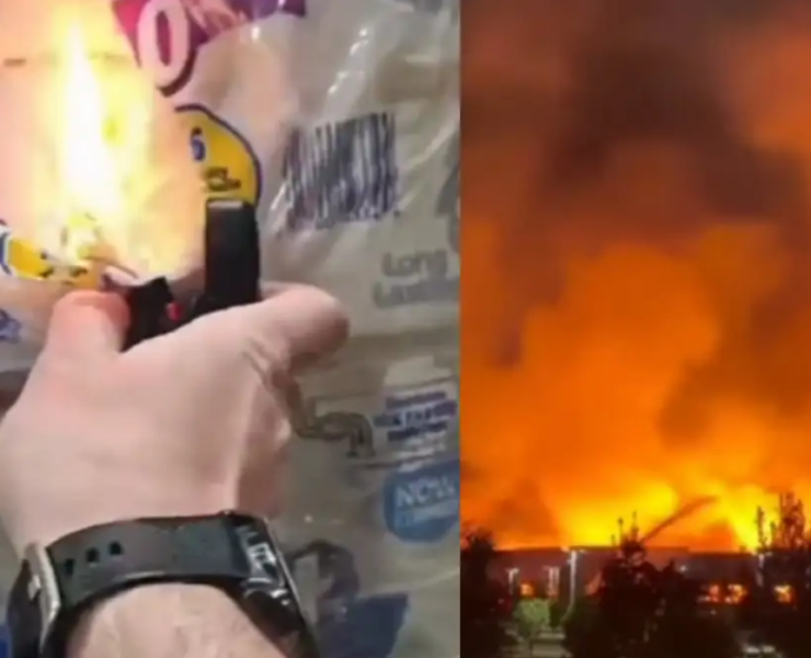 Acusan a trabajador de incendiar almacén en California