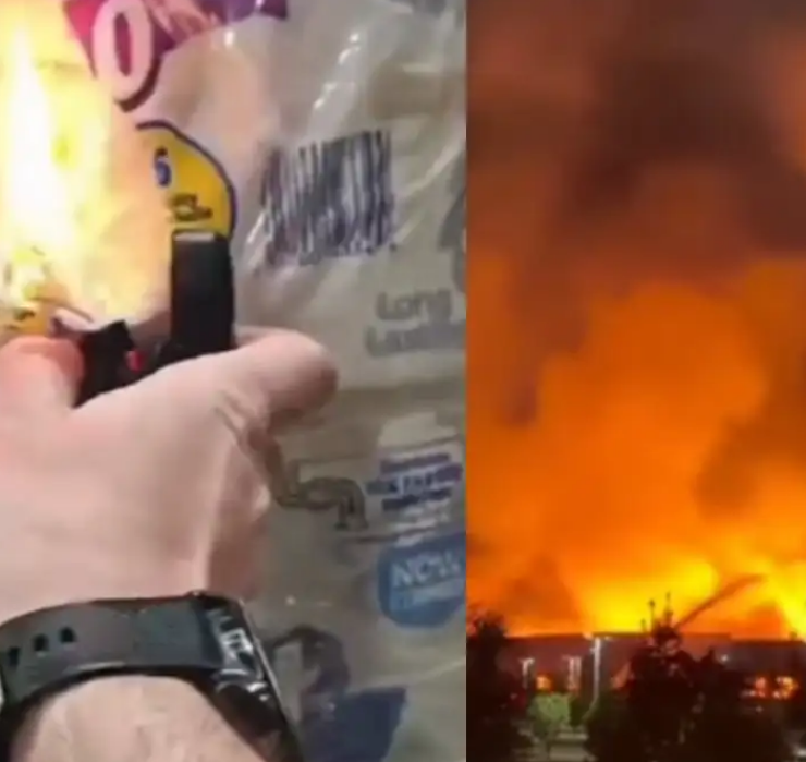 Acusan a trabajador de incendiar almacén en California