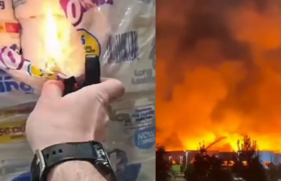 Acusan a trabajador de incendiar almacén en California