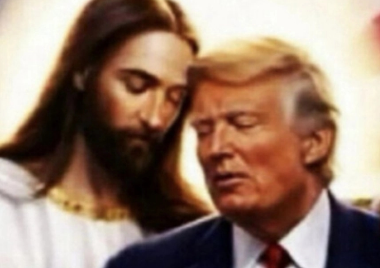 Trump continúa la polémica y ahora sube una foto con Jesús