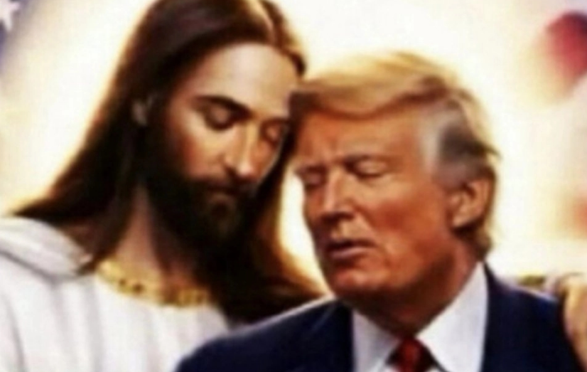 Trump continúa la polémica y ahora sube una foto con Jesús