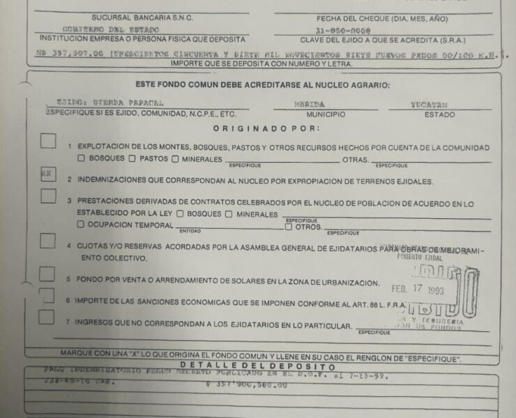Indemnización por tierras de Sierra Papacal pagada desde 1993