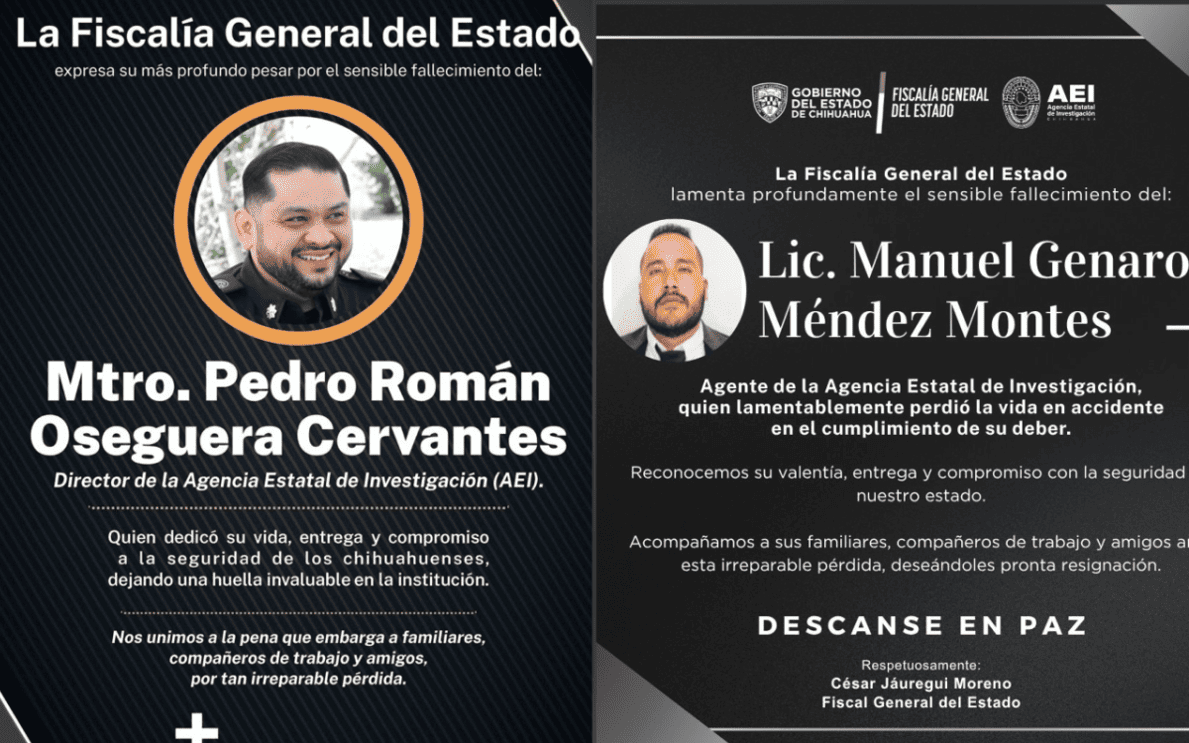 Mueren cuatro funcionarios en accidente tras operativo en Chihuahua