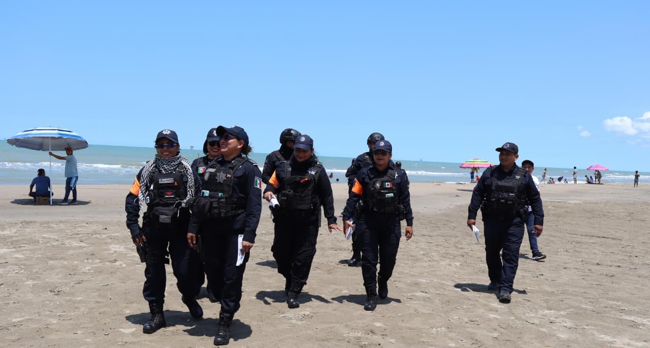 Refuerzan seguridad en playas de Tabasco durante Semana Santa 2026
