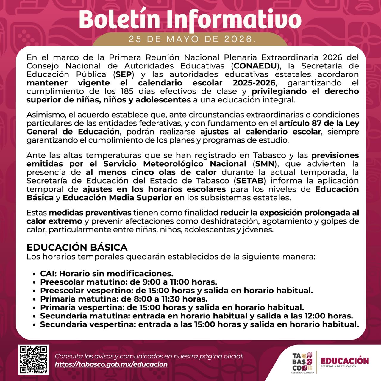 Ajustes aplicarán en distintos niveles educativos