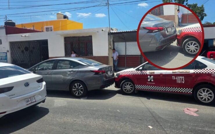 Taxi provoca choque por alcance en Campeche