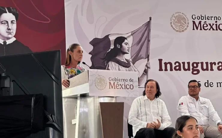 Claudia Sheinbaum llegó a Campeche para inaugurar planta pasteurizadora