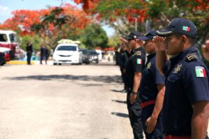 La Secretaría de Seguridad Pública despidió con honores al Policía Primero Sergio Humberto Peraza Centurión, fallecido ayer en el cumplimiento de su deber