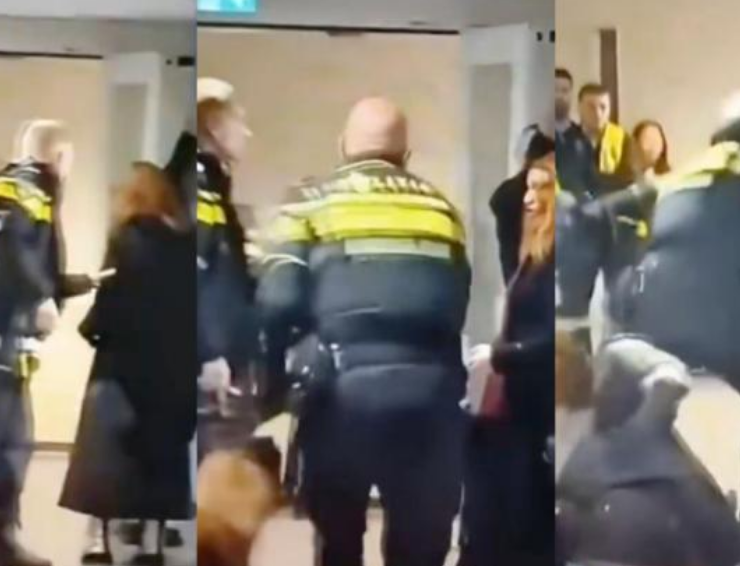 Policía arrojó a embarazada al suelo causando la furia de su esposo