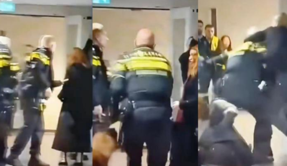 Policía arrojó a embarazada al suelo causando la furia de su esposo