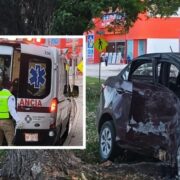 Choque contra un árbol impactante en Concordia