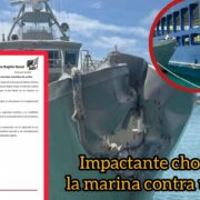 Impactante choque de la Marina contra un Ferry en Isla Mujeres 