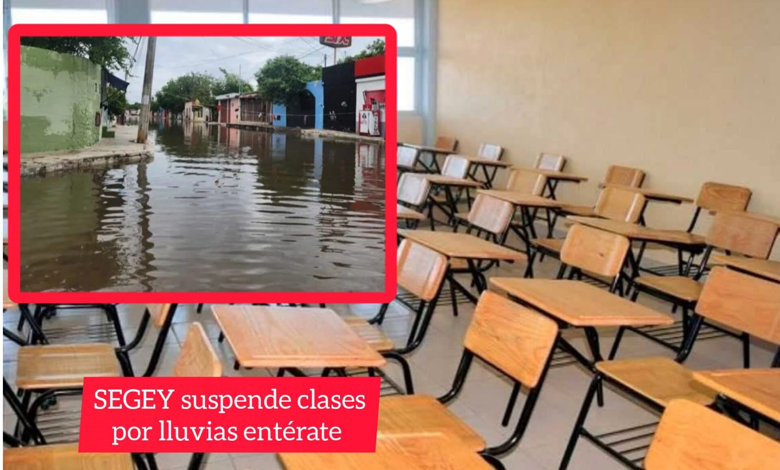 Segey suspende clases por lluvias en todo Yucatán entérate