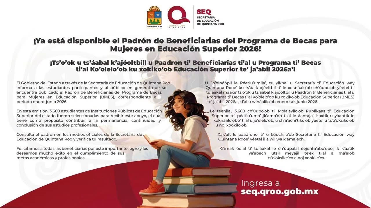¡Ya Salieron! SEQ publica resultados de Becas para Mujeres 2026