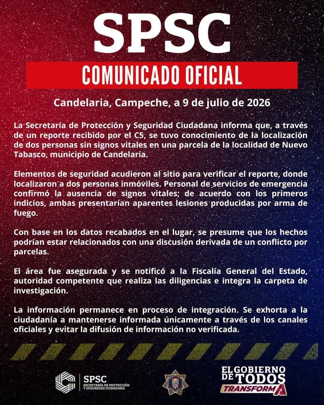 Operativo de búsqueda tras el presunto ataque