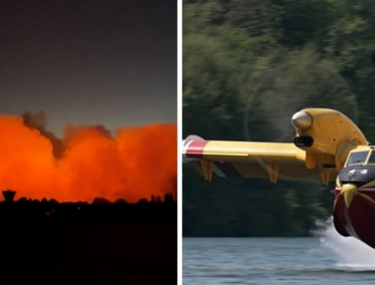 Aviones recogen agua del río Sena para combatir fuerte incendio cerca de París