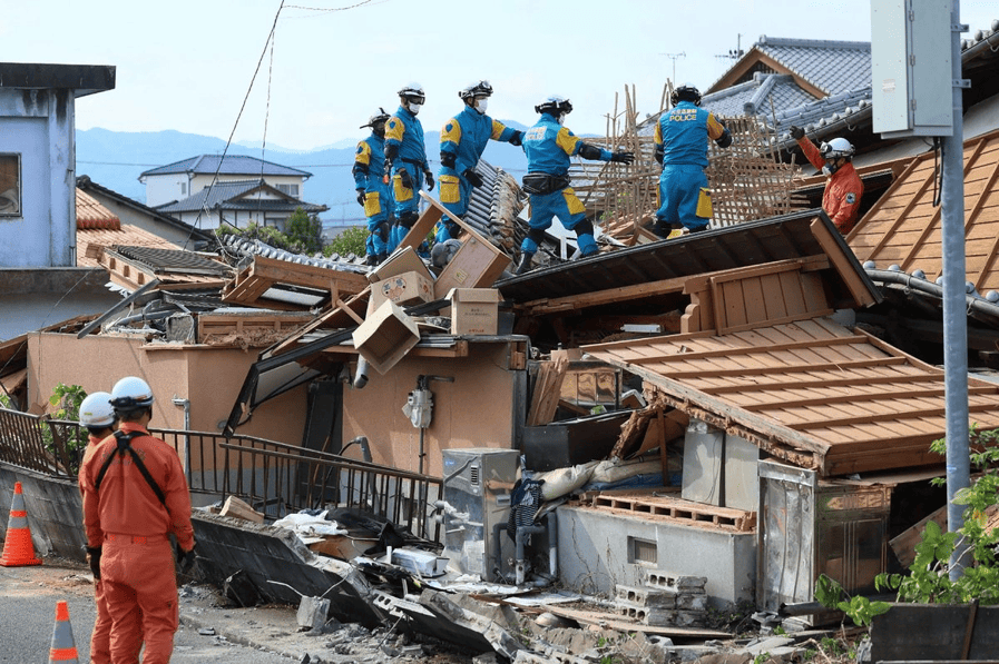 Daños generalizados en la isla de Kyushu
