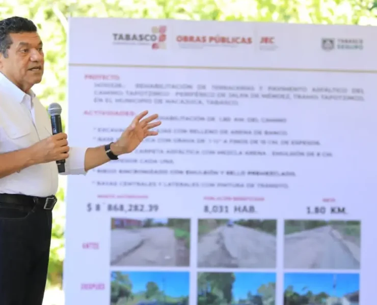 Javier May entregó obras carreteras para fortalecer la conectividad en Nacajuca