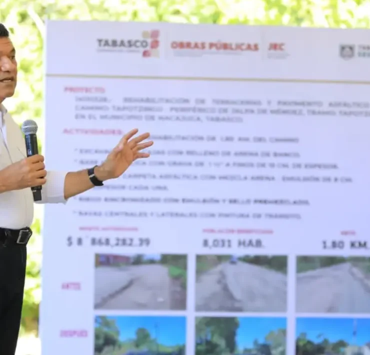 Javier May entregó obras carreteras para fortalecer la conectividad en Nacajuca