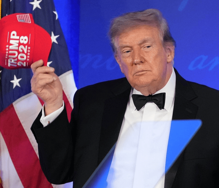 Trump reaparece con gorra Trump 2028