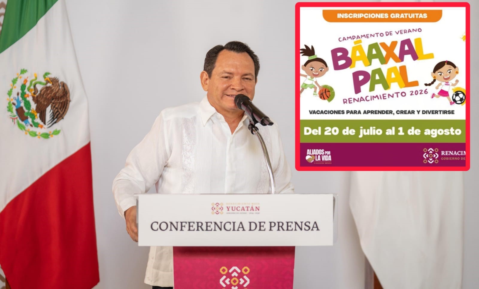 Campamento Gratis: Invitan a inscribir a niñas y niños al Campamento de Verano Báaxal Paal Renacimiento 2026