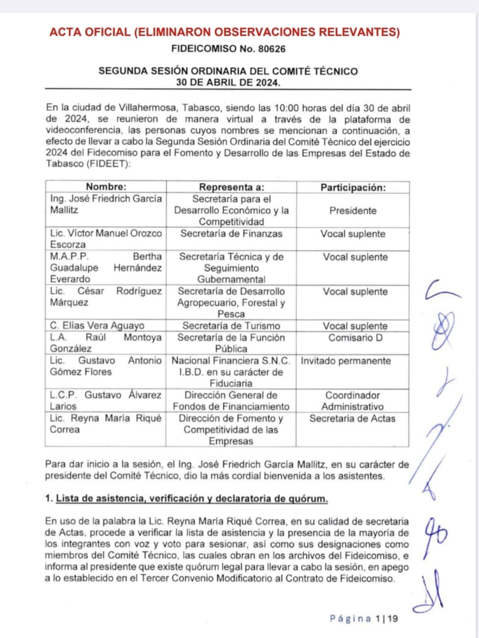 presunto fraude en contra del Fideicomiso