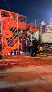 Una noche de fiesta  terminó en momentos de angustia  durante la tradicional corrida de toros  en honor a la Virgen del Carmen 