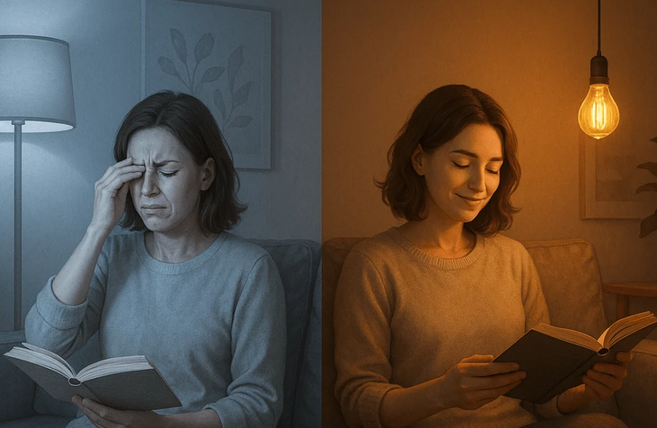 Espectro de iluminación moderna vs. luz solar