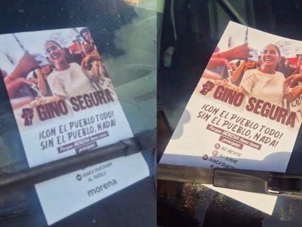 Polémica en Morena por volantes de Gino Segura con la imagen de la Presidenta Claudia Sheinbaum