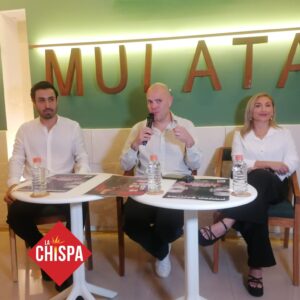 José Luis Alva Briceño, director de Music Vibe, acompañado de Claudia Franco Gutiérrez, directora de Agencia Creativa y operadora de Music Vibe en Mérida Y chef y empresario restaurantero Edgar Maya, propietario del restaurante Mulata en Mérida