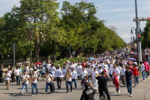 La movilización reunió a personas provenientes de distintos municipios y localidades del sureste, quienes pidieron ser escuchadas y defender sus derechos de manera pacífica