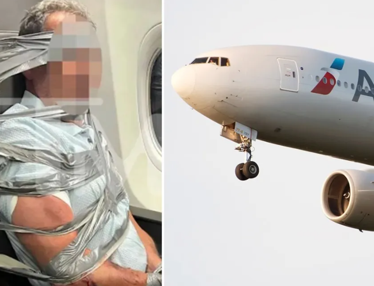 Atan con cinta adhesiva a pasajero en vuelo de American Airlines
