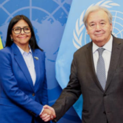 Guterres recibe a Delcy Rodríguez antes de reunión con Trump