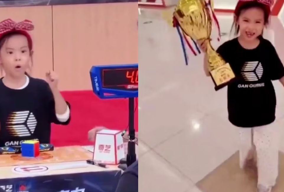 Niña de 6 años que bate el récord del Cubo Rubik dos veces