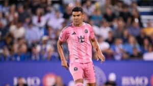 Casemiro celebra el segundo gol de Inter Miami ante Cruz Azul, anotación que ayudó a sentenciar el triunfo en la Campeones Cup.