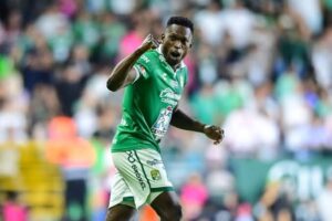 Diber Cambindo celebra el gol que le dio al León el triunfo sobre América y el tercer lugar de la Leagues Cup 2026.