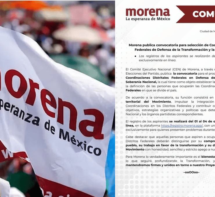 Morena lanza convocatoria para definir coordinadores en los 300 distritos federales