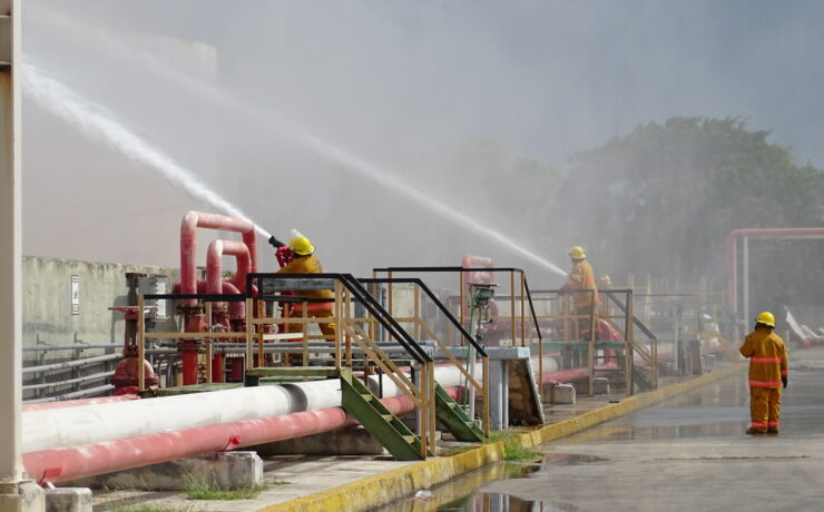 Pemex realiza simulacro de incendio en la TAD Progreso