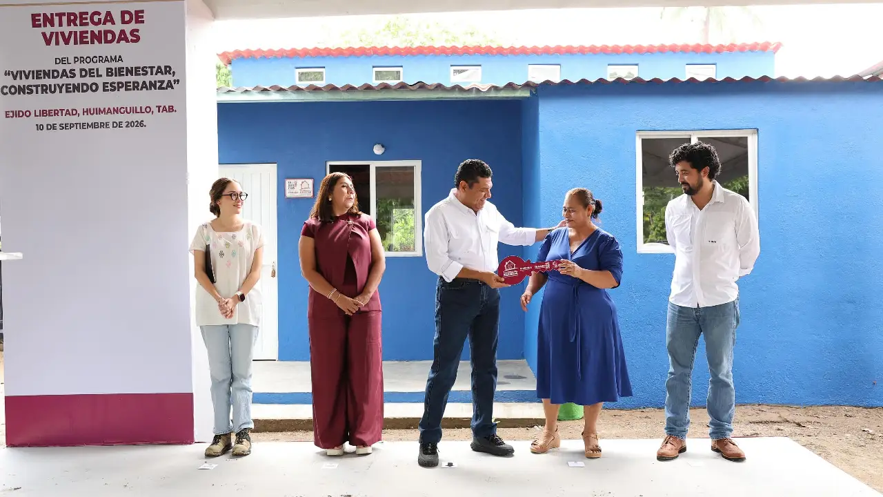 Programa estatal de Viviendas del Bienestar entrega nuevas casas a familias tabasqueñas