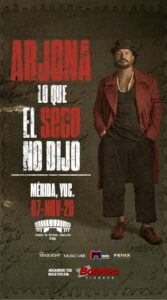 Ricardo Arjona regresa a México con su tour “Lo Que El Seco No Dijo”, una gira que combina sus grandes éxitos con nuevas canciones y una producción de nivel internacional.