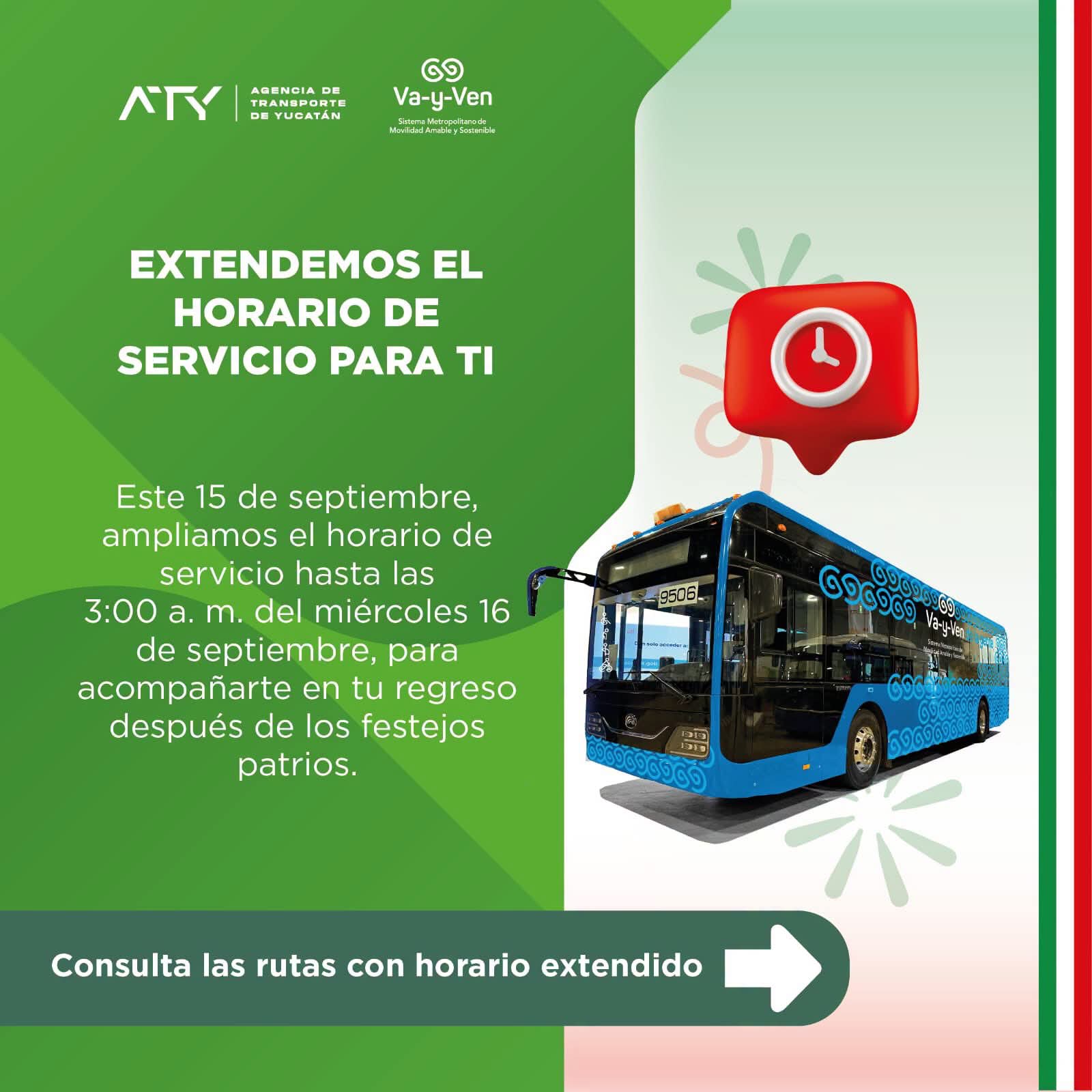 Fiestas Patrias: Va y Ven amplía horarios y modifica rutas temporalmente