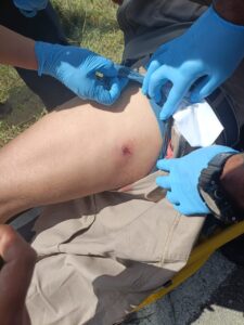 Paramédicos de la SSP le brindaron atención y confirmaron lesiones