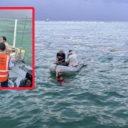 ¡Susto en Mahahual! Marina rescata a dos personas tras varamiento de embarcación