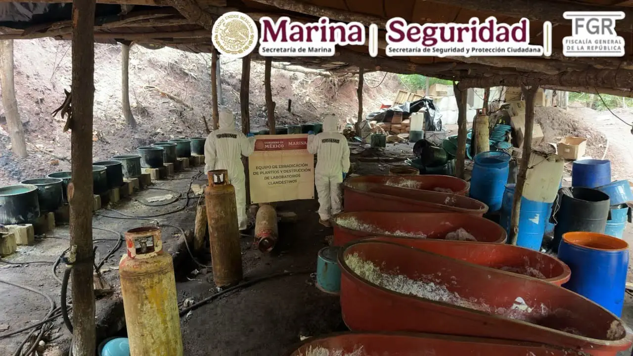 1.3 toneladas de Metanfetaminas en Durango desmantelan laboratorio clandestino