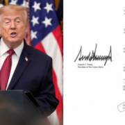 Trump comete error ortográfico en la firma de un decreto